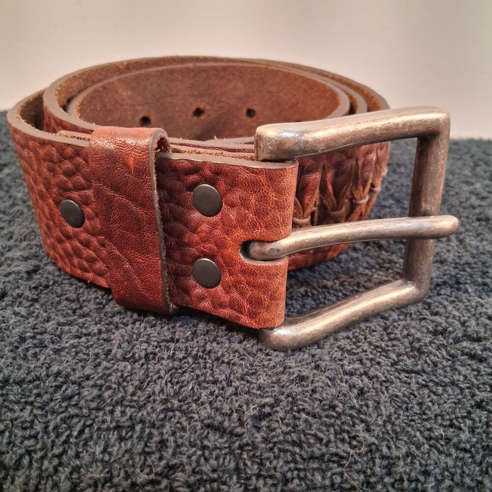 Honest By Brighton Interwoven Unisex  Leather Belt Size 34 Made In USA